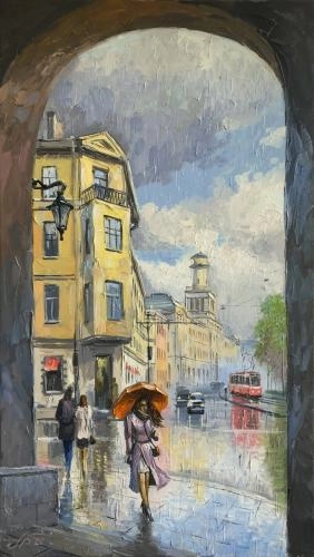 Весенний дождь. Кронверкский пр. Петербург. 